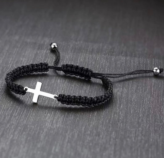 Cross Adjustable Nylon Rope Bracelet