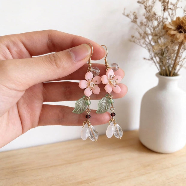 Cherry Blossom Dangle Earrings – Floral Spring Jewelry for Her