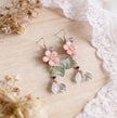 Delicate Cherry Blossom Dangle Earrings – Pink Floral Drop