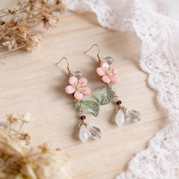 Cherry Blossom Dangle Earrings – Floral Spring Jewelry for Her