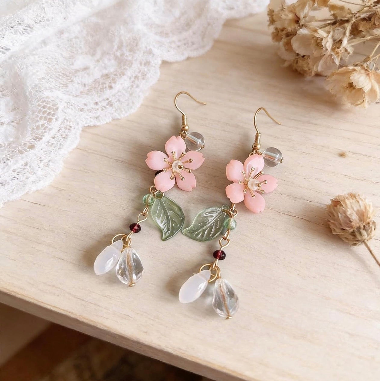 Cherry Blossom Dangle Earrings
