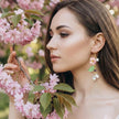 Delicate Cherry Blossom Dangle Earrings – Pink Floral Drop
