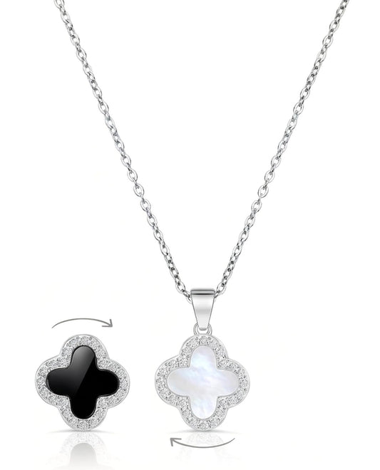 2 Side Four Leaf Clover Necklace