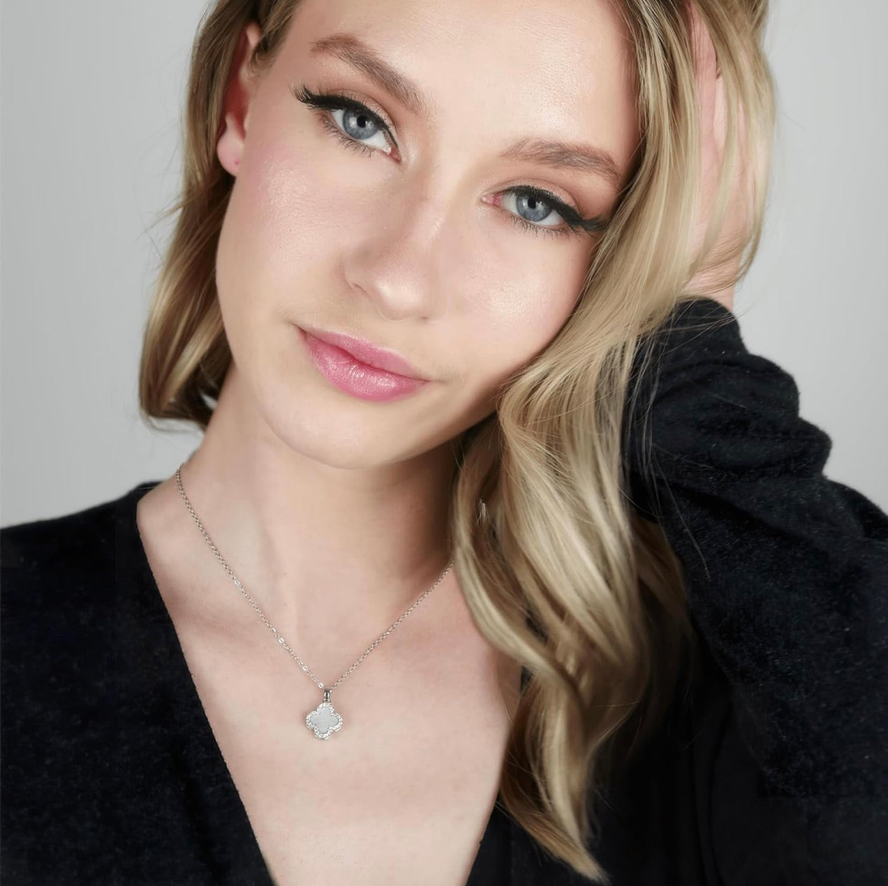 2 Side Four Leaf Clover Necklace