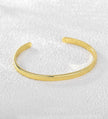 Gold Plated Stainless Steel Bangle Cuff Bracelet – 6.7 Inch Polished Finish
