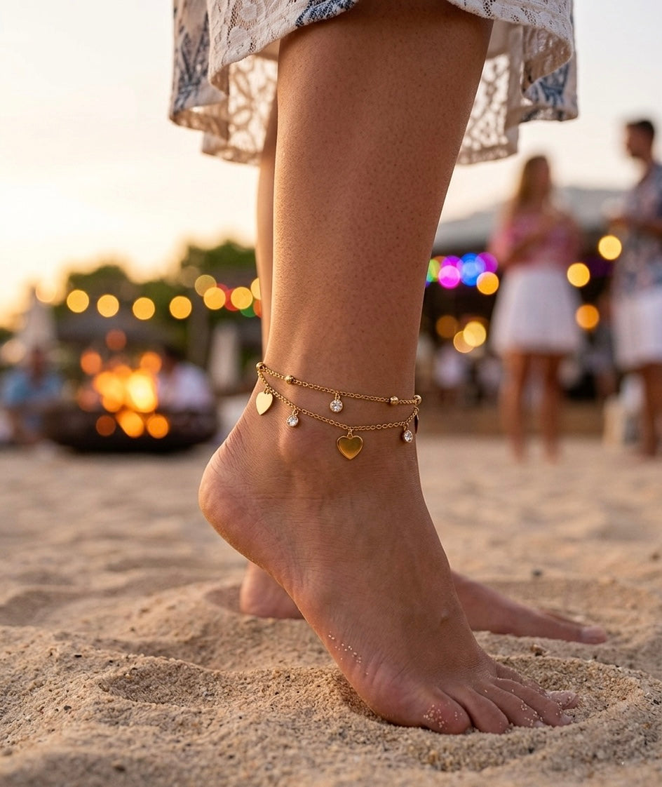 Hear Ankle Bracelet
