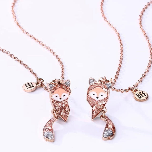 Gold Plated Stainless Steel Cute Fox Pendant Necklace – Adjustable 18-20 Inch