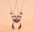 Two fox-shaped necklaces with 'BFF' charms on a beige background