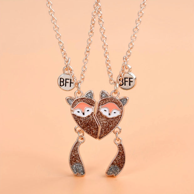 Gold Plated Stainless Steel Cute Fox Pendant Necklace – Adjustable 18-20 Inch