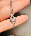 Stainless Steel Infinity Love Heart Necklace – Adjustable 18-20 Inch Pendant Chain