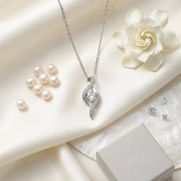 Stainless Steel Infinity Love Heart Necklace – Adjustable 18-20 Inch Pendant Chain