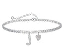 Stainless Steel Letter Anklet Bracelet for Women – Adjustable 8.2