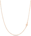 Rose Gold Plated 925 Sterling Silver Classic Box Chain Necklace – 1 mm, 30 Inch