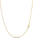 14K Gold Plated 925 Sterling Silver Venetian Box Chain Necklace – 0.8 mm, 17 Inch