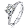 1 Carat Moissanite Twisted Vine Engagement Ring – 18K White Gold Plated