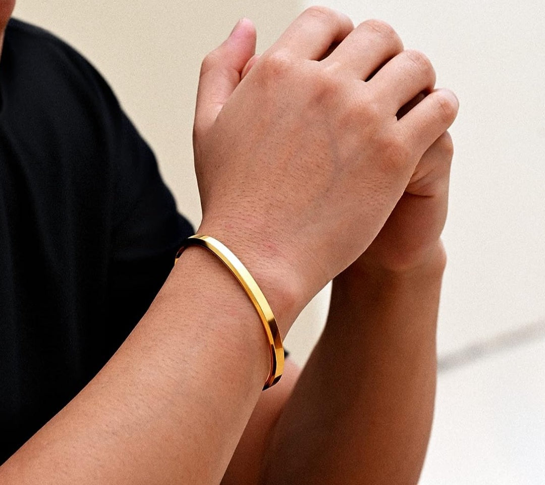 Gold Plated Bangle Cuff Bracelet