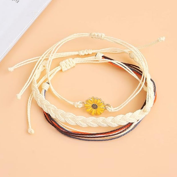 Boho Beach Cord Bracelet – Adjustable Layered Summer Jewelry