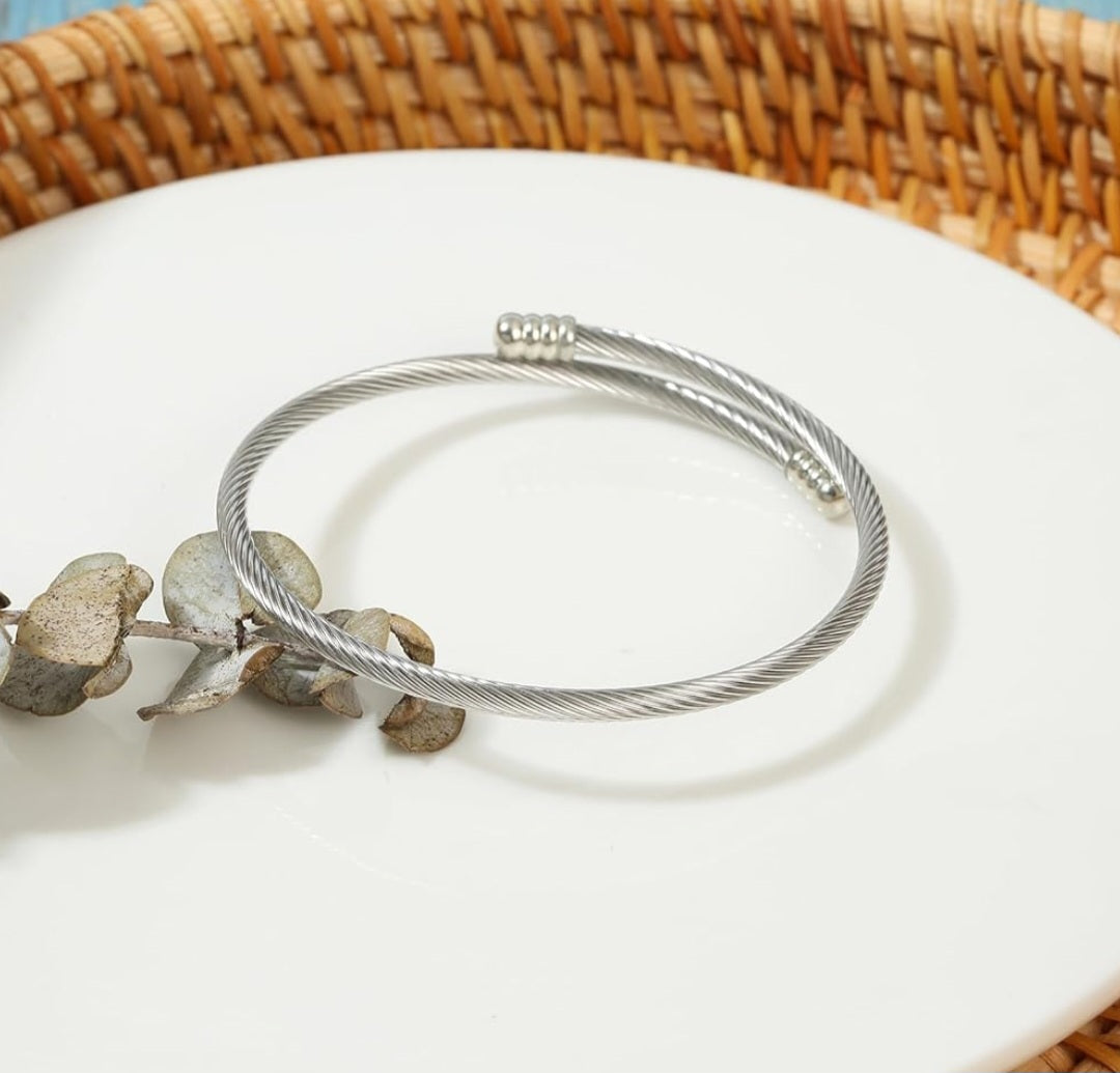 Cable Wire Open Bracelet