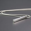 Minimalist Stainless Steel Vertical Bar Pendant Snake Chain Necklace