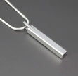 Minimalist Stainless Steel Vertical Bar Pendant Snake Chain Necklace