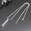 Minimalist Stainless Steel Vertical Bar Pendant Snake Chain Necklace
