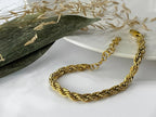 Minimalist Rope Chain Bracelet – Everyday Gold-Tone Stainless Steel Jewelry