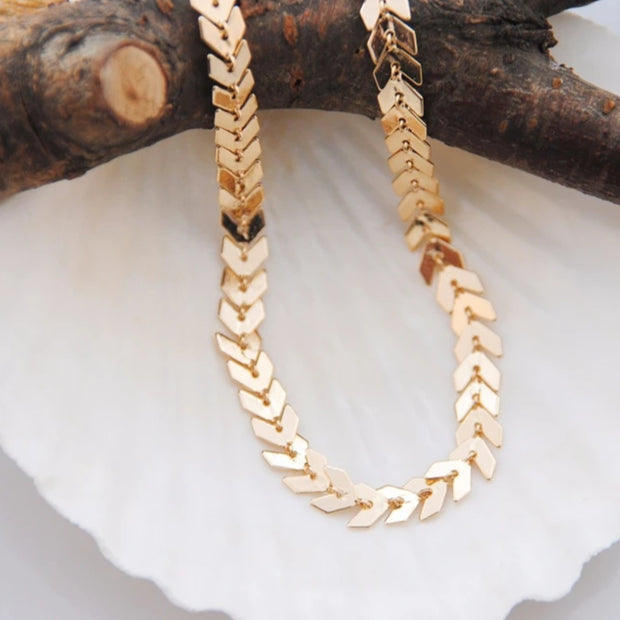 Elegant Wheat Ear Anklet Bracelet – Adjustable Stainless Steel Everyday Jewelry