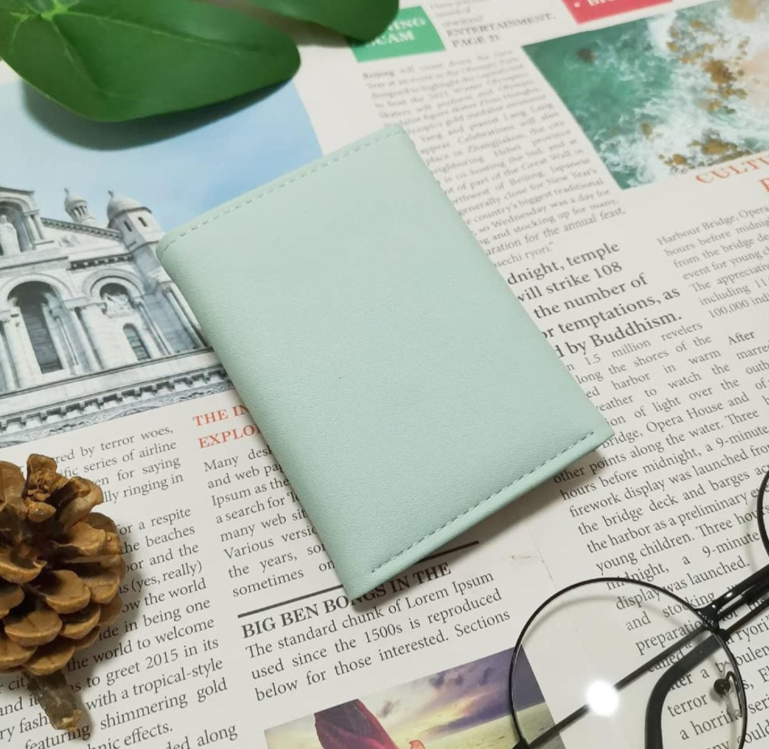 Stylish Compact Faux Leather Wallet – RFID Blocking