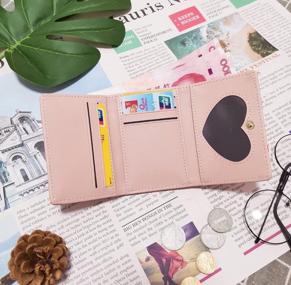 Stylish Compact Faux Leather Wallet – RFID Blocking