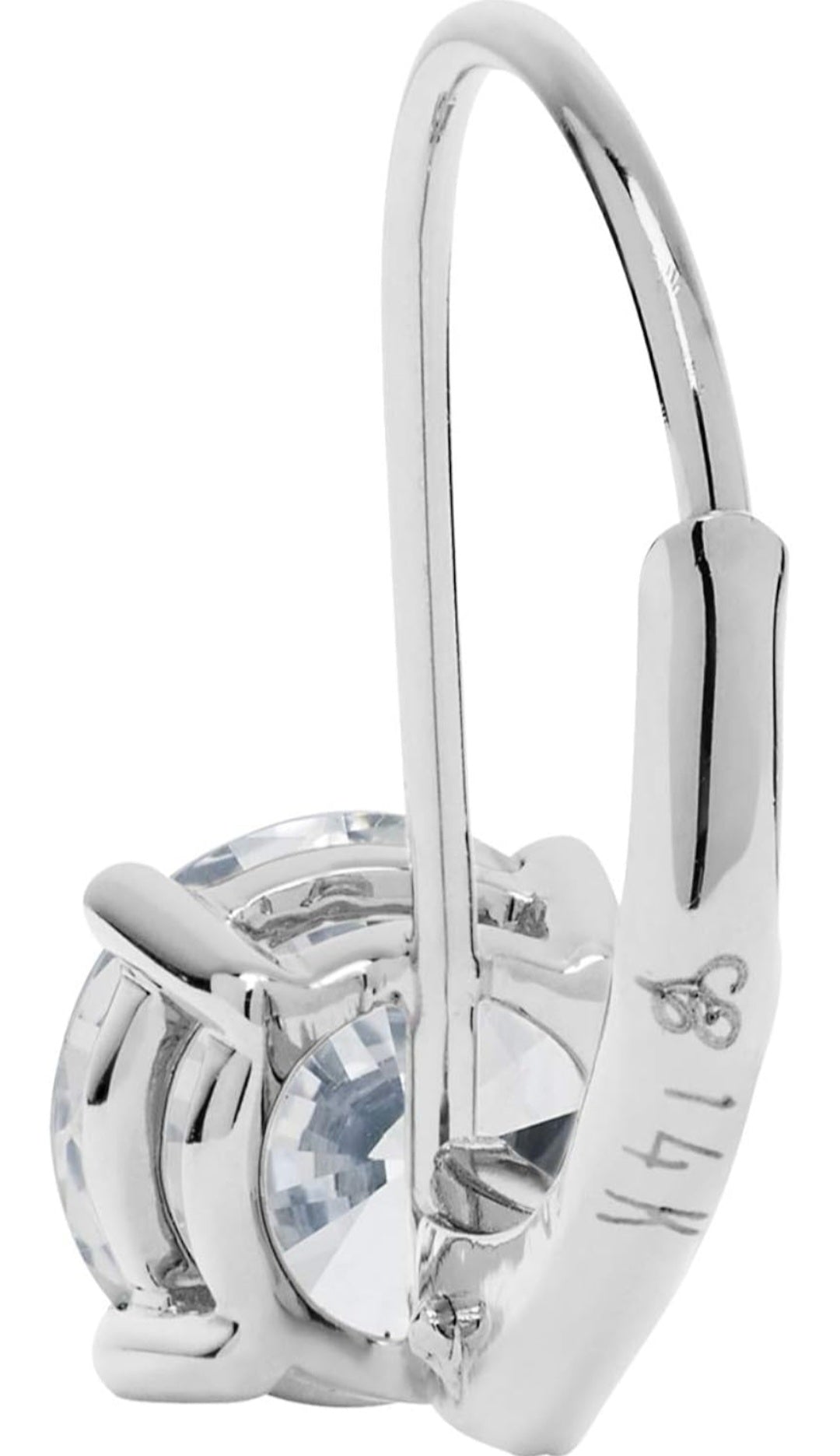 14K Solid White Gold Earrings