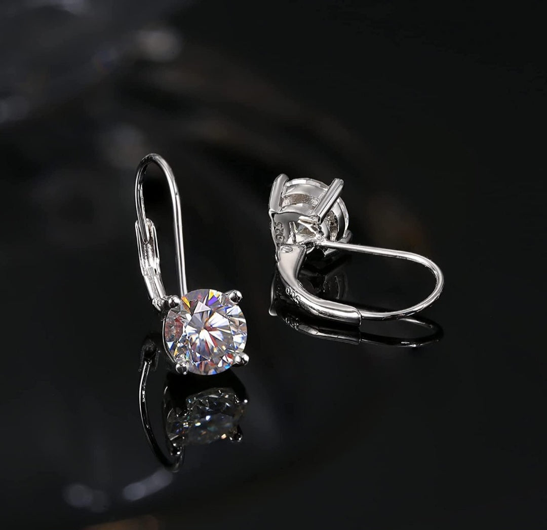 14K Solid White Gold Earrings