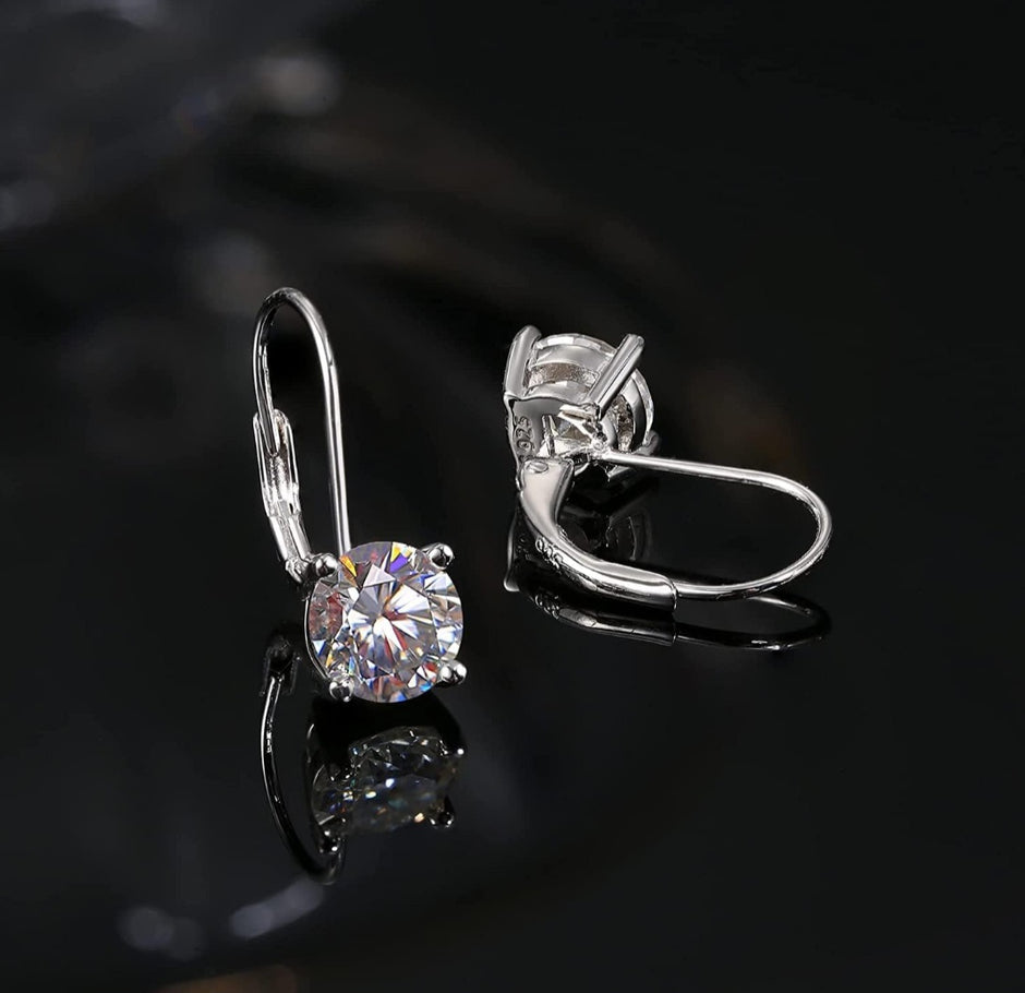 Luxury 2.0 Carat Cubic Zirconia Earrings – Solid 14K White Gold