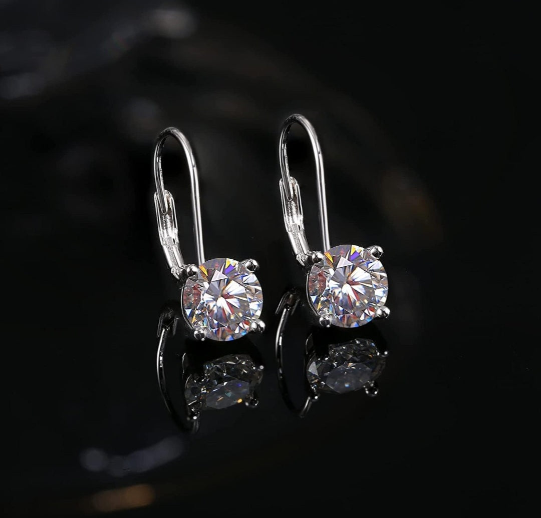 14K Solid White Gold Earrings