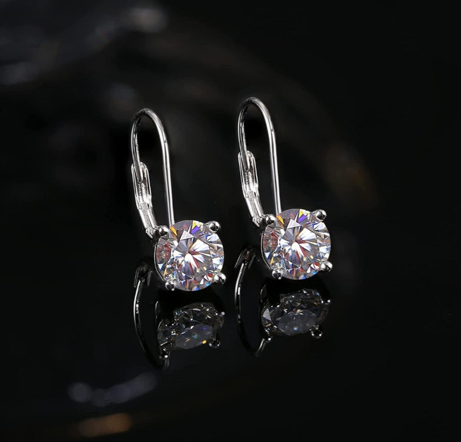 Luxury 2.0 Carat Cubic Zirconia Earrings – Solid 14K White Gold