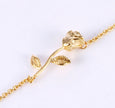 Dainty Rose Charm Anklet – Elegant Stainless Steel Bracelet for Her