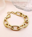 14K Gold Plated Stainless Steel Paperclip Bracelet – Adjustable 6.7