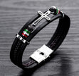 Vintage Multilayer Woven Leather Bracelet – Men’s Stainless Steel Cuff