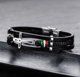 Vintage Multilayer Woven Leather Bracelet – Men’s Stainless Steel Cuff