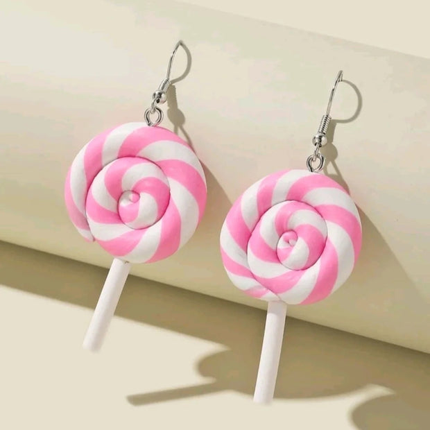 Colorful Lollipop Dangle Earrings – Funky Enamel Candy Jewelry for Her