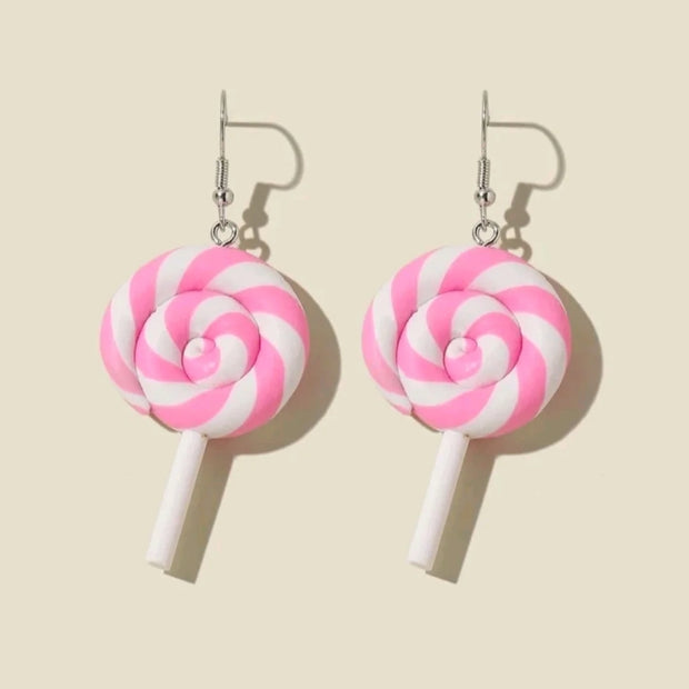 Colorful Lollipop Dangle Earrings – Funky Enamel Candy Jewelry for Her