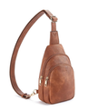 Faux Leather Sling Backpack - Versatile Crossbody Bag