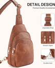 Faux Leather Sling Backpack - Versatile Crossbody Bag