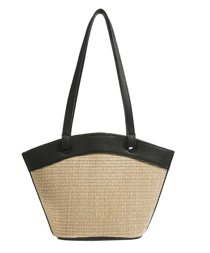 French Retro Handwoven Straw Tote Bag
