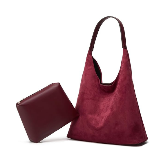 Luxurious Suede Hobo Tote Bag