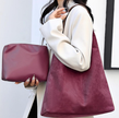 Luxurious Suede Hobo Tote Bag