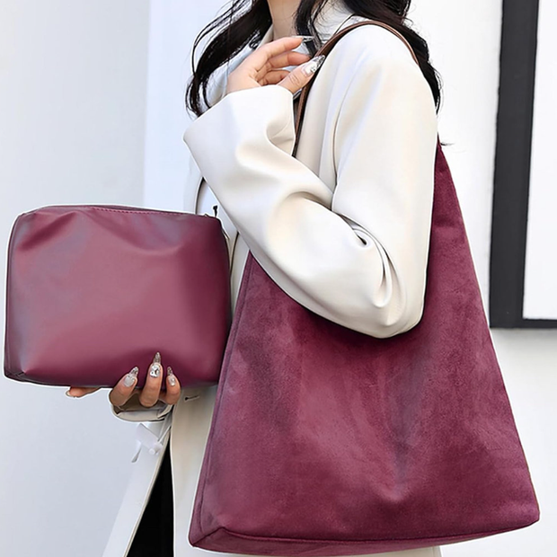 Luxurious Suede Bag for Women, Hobo Tote Bags– Stylish & Durable Leather Handbag