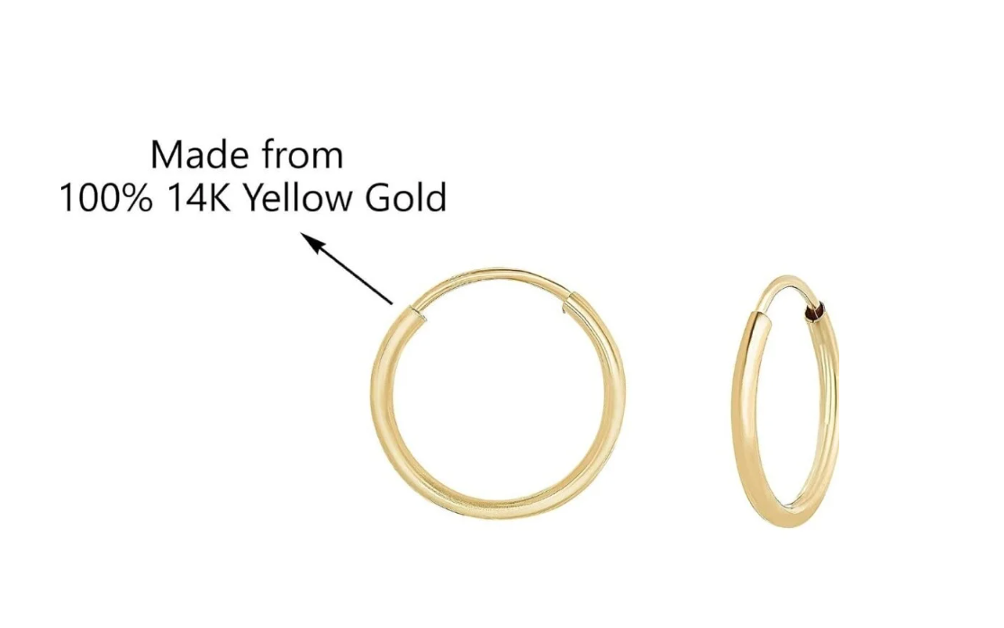 14K Solid Gold 9mm Piercing Ring – Hypoallergenic Fine Body Jewelry