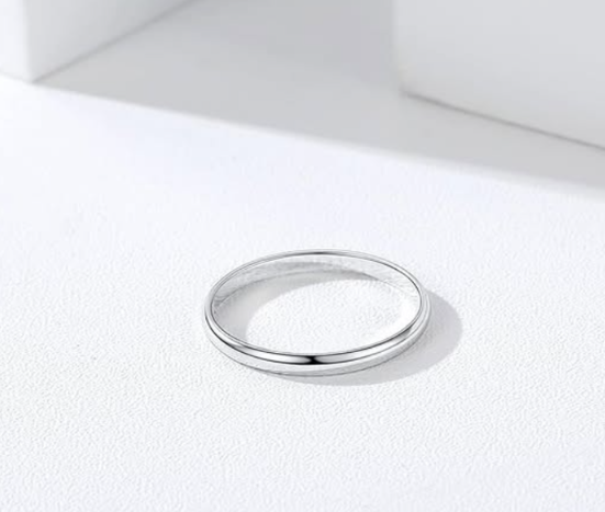 Timeless 2mm Silver Wedding Band – Elegant Everyday 925 Sterling Silver