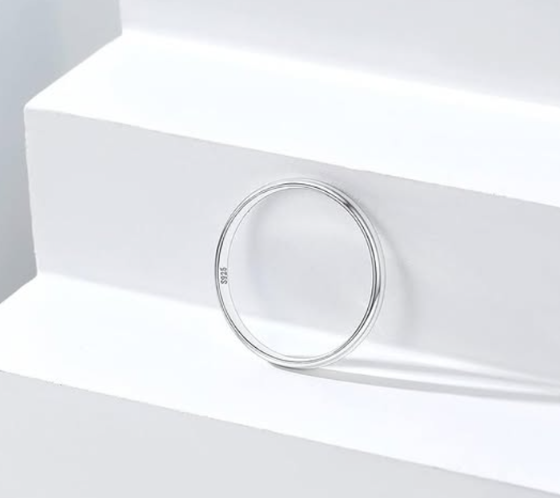 Timeless 2mm Silver Wedding Band – Elegant Everyday 925 Sterling Silver
