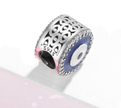 Blue Evil Eye Bracelet Charm with CZ – 925 Silver Protection Talisman
